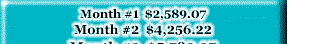 Amounts of money earned in business shown month by month